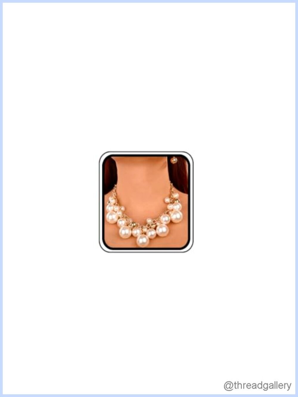 Gold Plated Faux Pearl Choker Necklace and Earrings Set